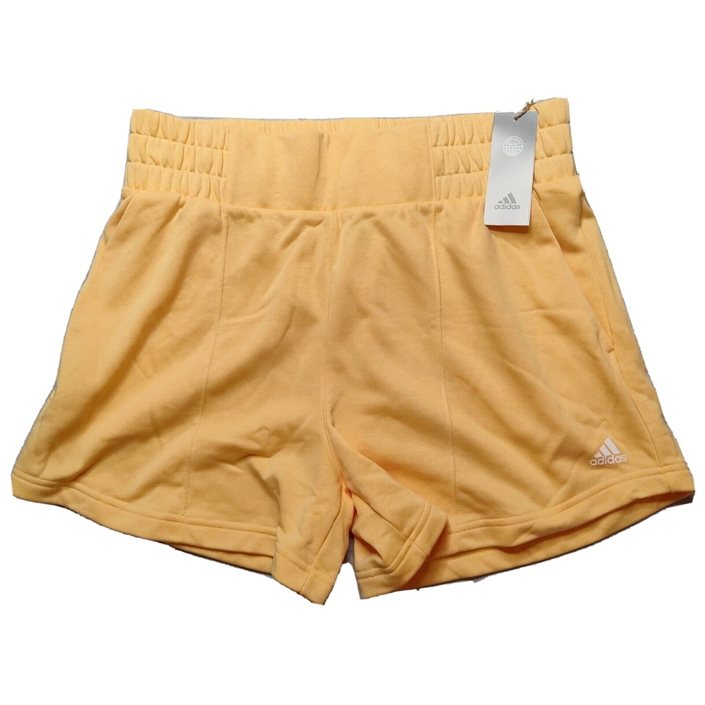 ADIDAS‎ Women Size XL Pulse Amber Hyperglam French Terry 4" Shorts NEW